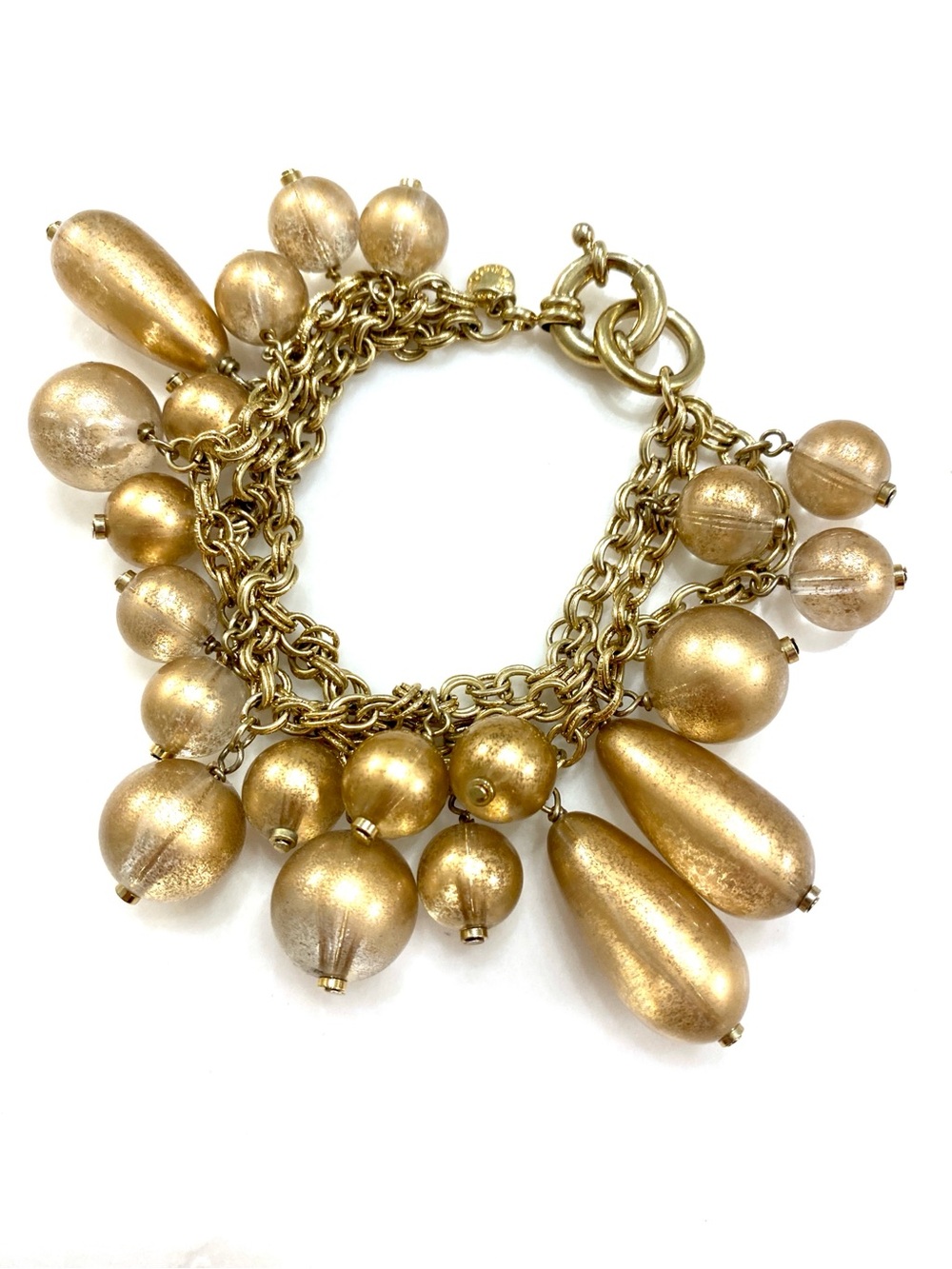 J. Crew Gold Multi-Bead Shimmering Bracelet Glam